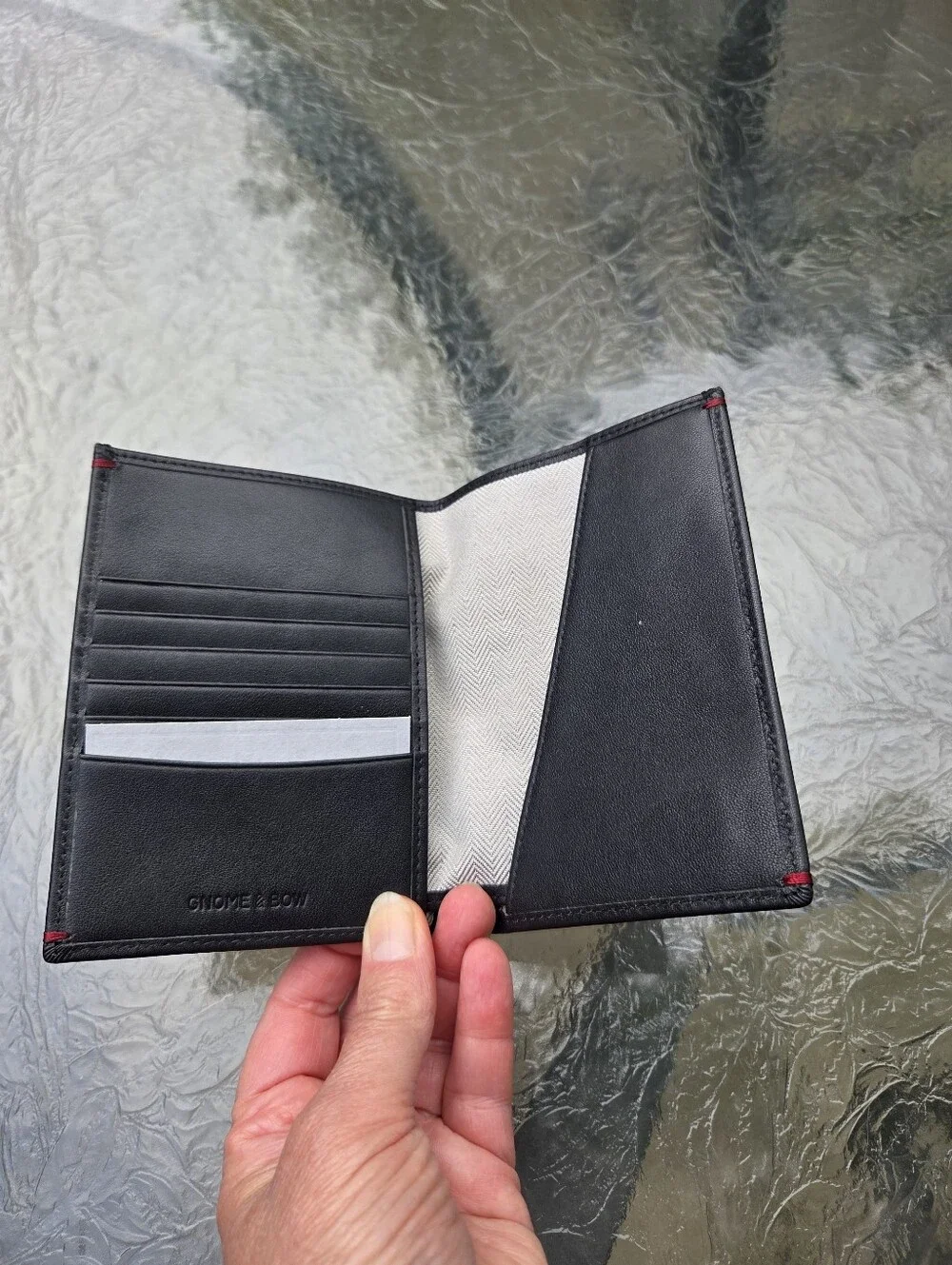 GNOME & BOW Herman Passport Coin Pouch Bifold Wallet Men Genuine Leather New